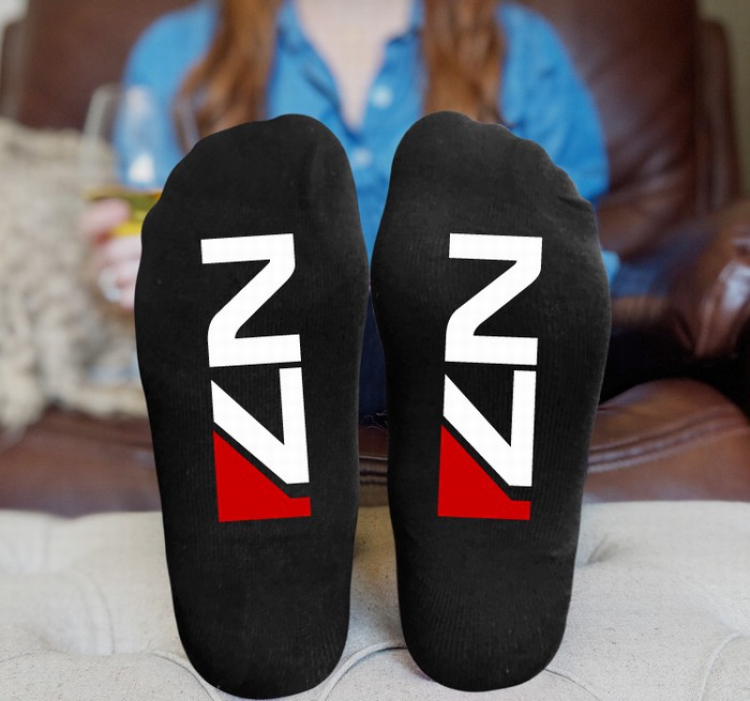 Mass Effect Black printed Mid tube socks stockings tube high 15CM 25G