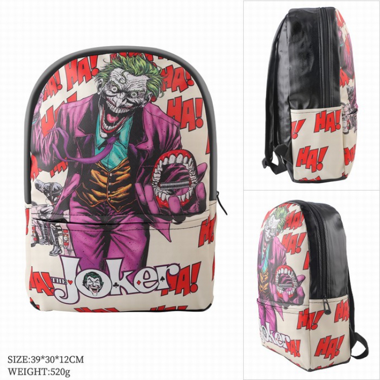 Joker Color full-color leather surface Fashion backpack 39X20X12CM style A