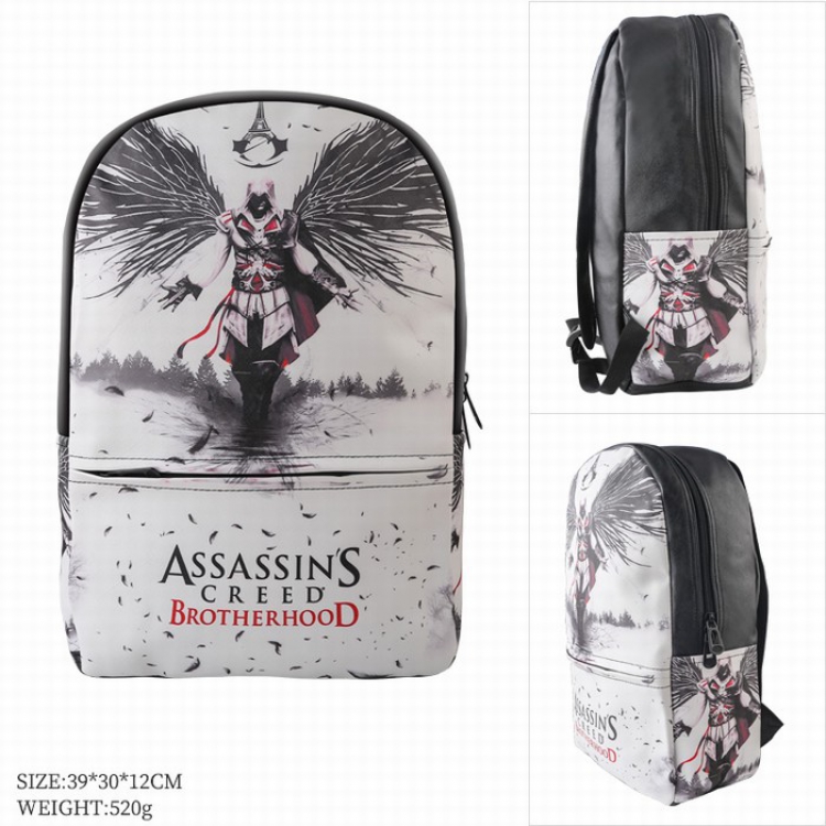 Assassin Creed Color full-color leather surface Fashion backpack 39X20X12CM