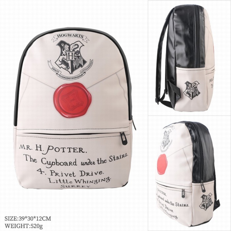 Harry Potter Color full-color leather surface Fashion backpack 39X20X12CM style D