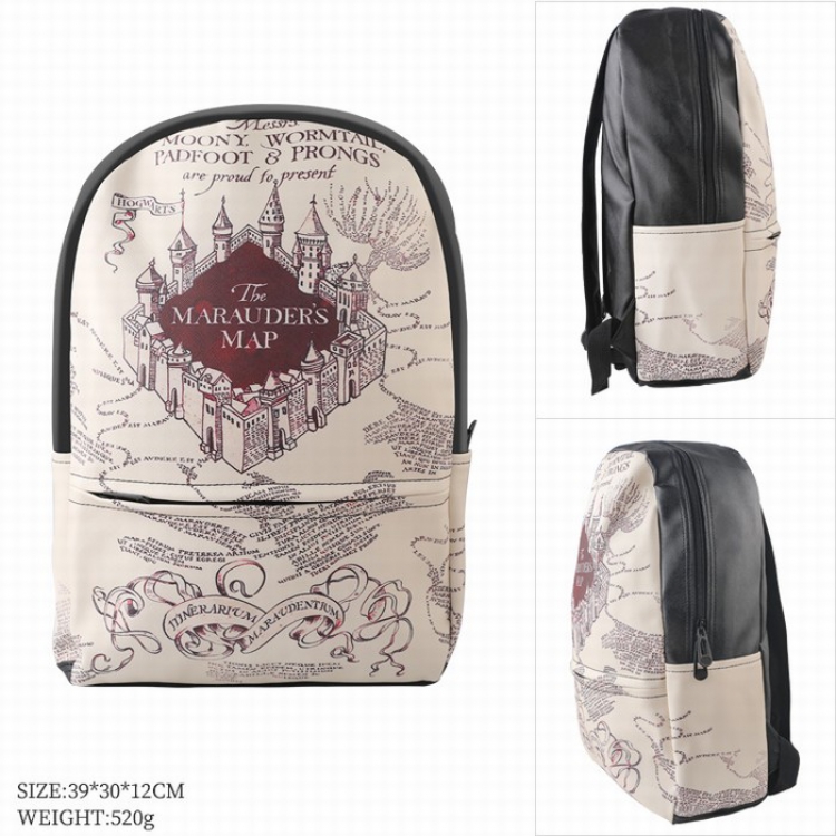 Harry Potter Color full-color leather surface Fashion backpack 39X20X12CM style E