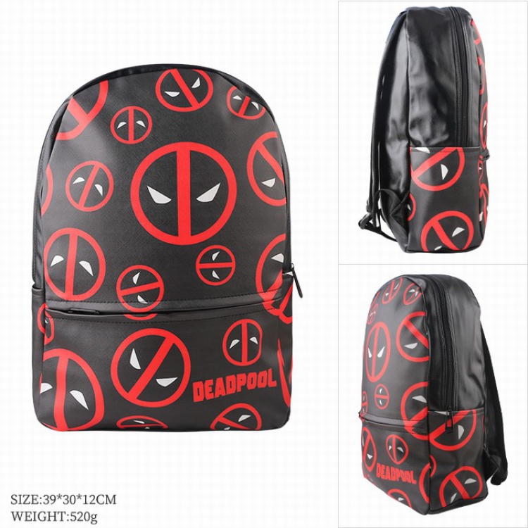 Deadpool Color full-color leather surface Fashion backpack 39X20X12CM style B