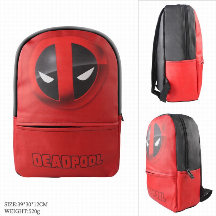 Deadpool Full color leather Fashion backpack bag Satchel 39X20X12CM