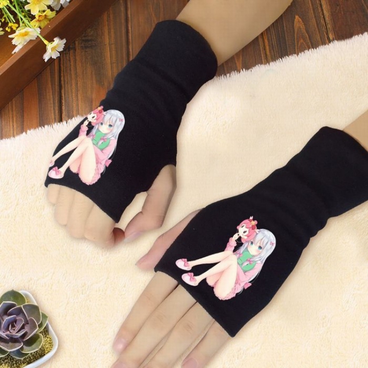 Ero Manga Sensei Printing Black Half-finger Gloves Scrub bag