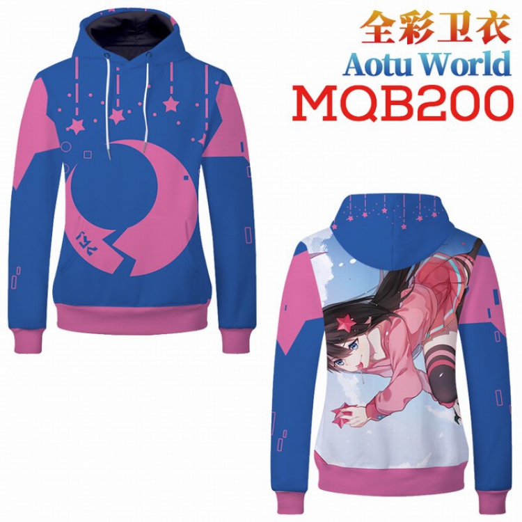 AOTU Full Color Long sleeve Patch pocket Sweatshirt Hoodie 9 sizes from XXS to XXXXL MQB200