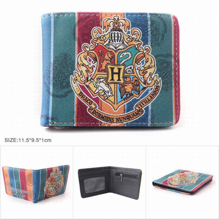 Harry Potter Full color Twill two-fold short wallet Purse style D