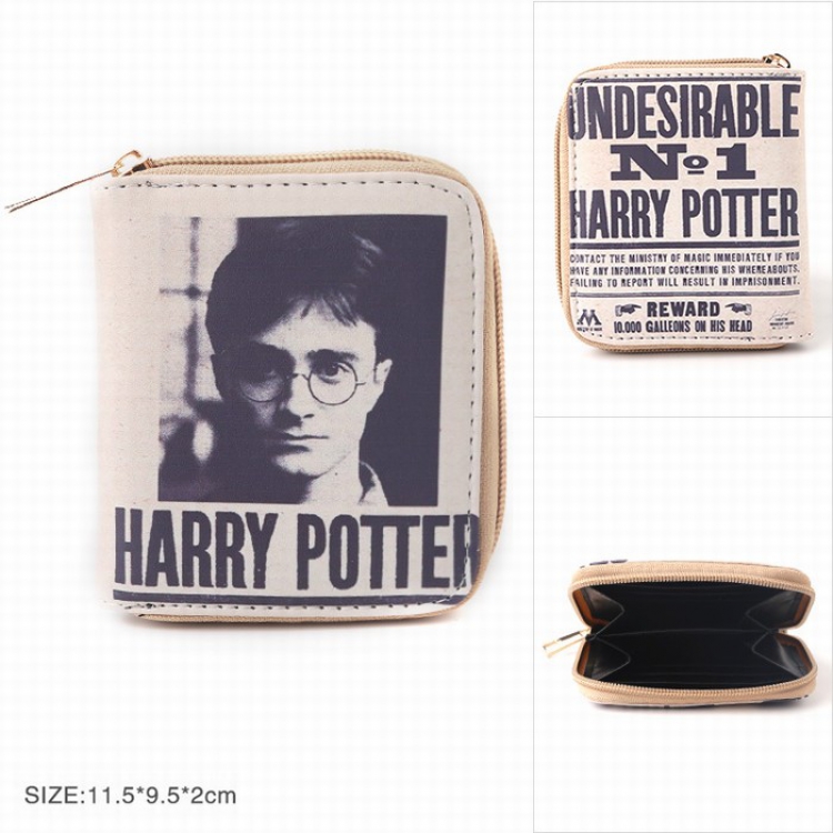 Harry Potter Twill two fold short wallet zipper Purse Style F