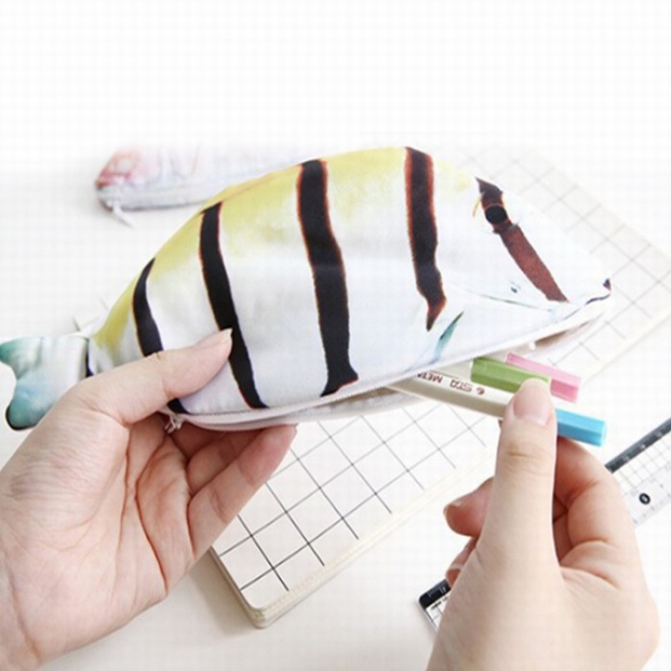 Animal simulation fish Striped fish Pencil Bag price for 3 pcs