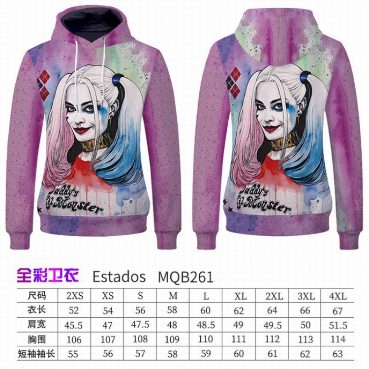 Suicide Squad Full Color Long sleeve Patch pocket Sweatshirt Hoodie 9 sizes from XXS to XXXXL MQB261