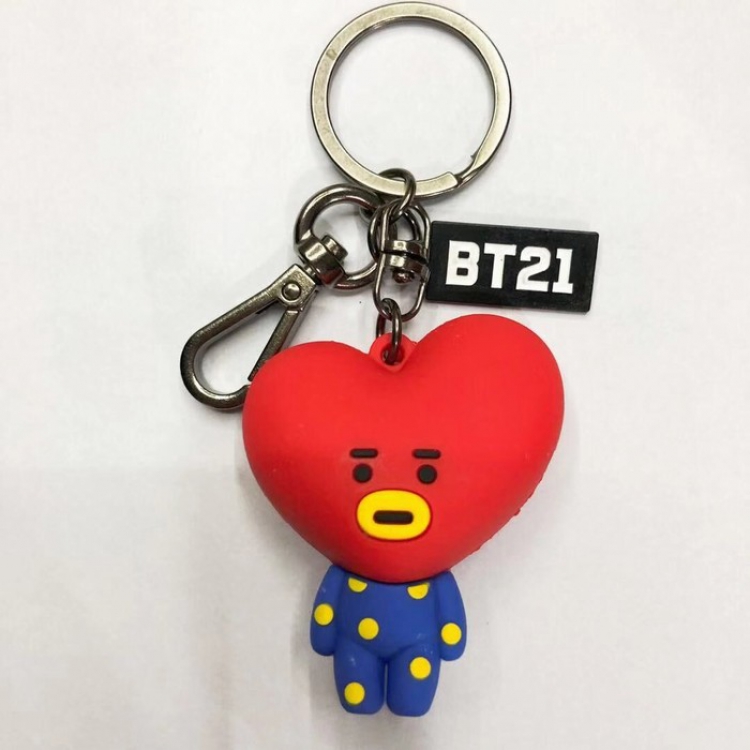 BTS BT21 Hard glue Key Chain Pendant 6CM Style B