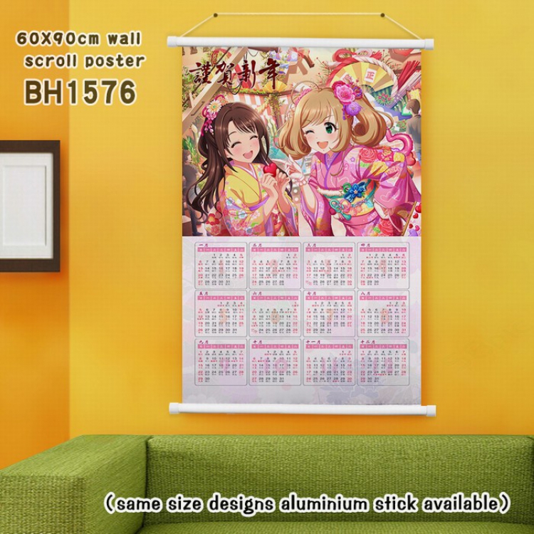 New Year calendar Plastic rod Cloth painting Wall Scroll 60X90CM BH1576