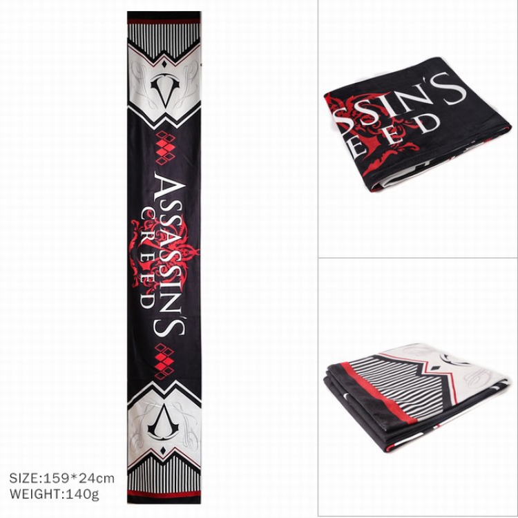 Assassin Creed Full-color crystal soft velvet warm scarf 159X24CM 140G