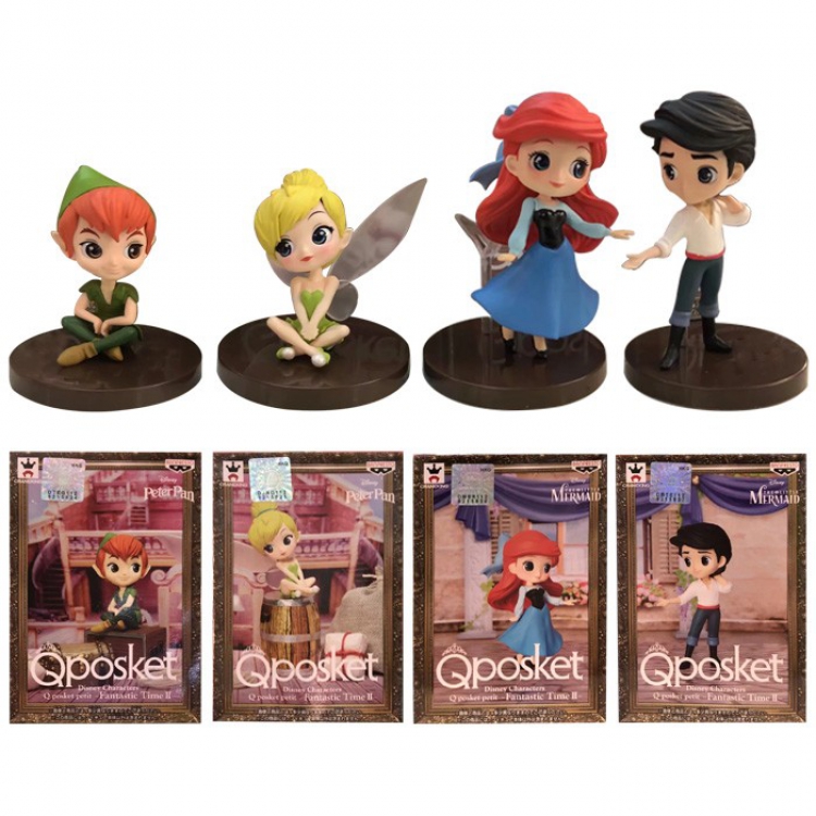 Disney a set of 4 models Cartoon anime Boxed Figure Decoration  5X7X9CM
