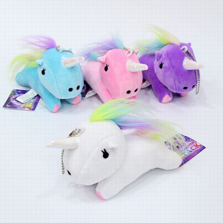 Unicorn Plush pendant keychain a set of 10pcs mix colours  12CM  0.04KG price for 10 pcs