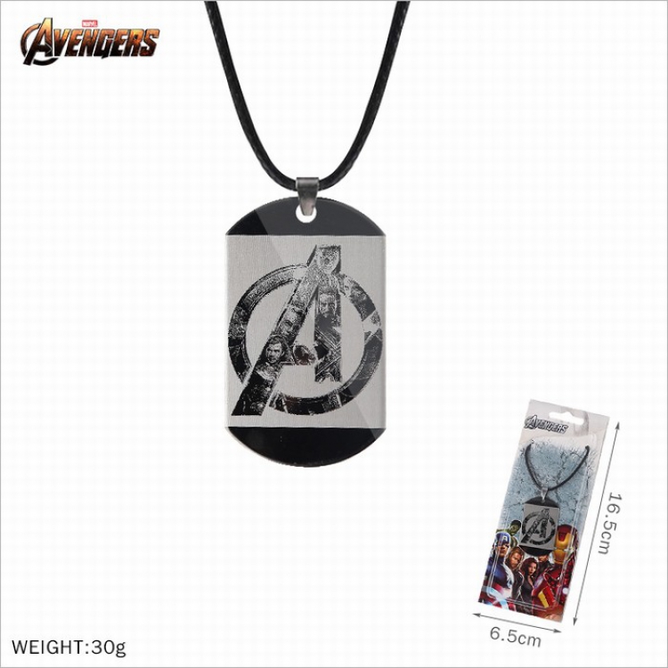 Necklace The avengers allianc Stainless steel medal black sling necklace price for 5 pcs Style H
