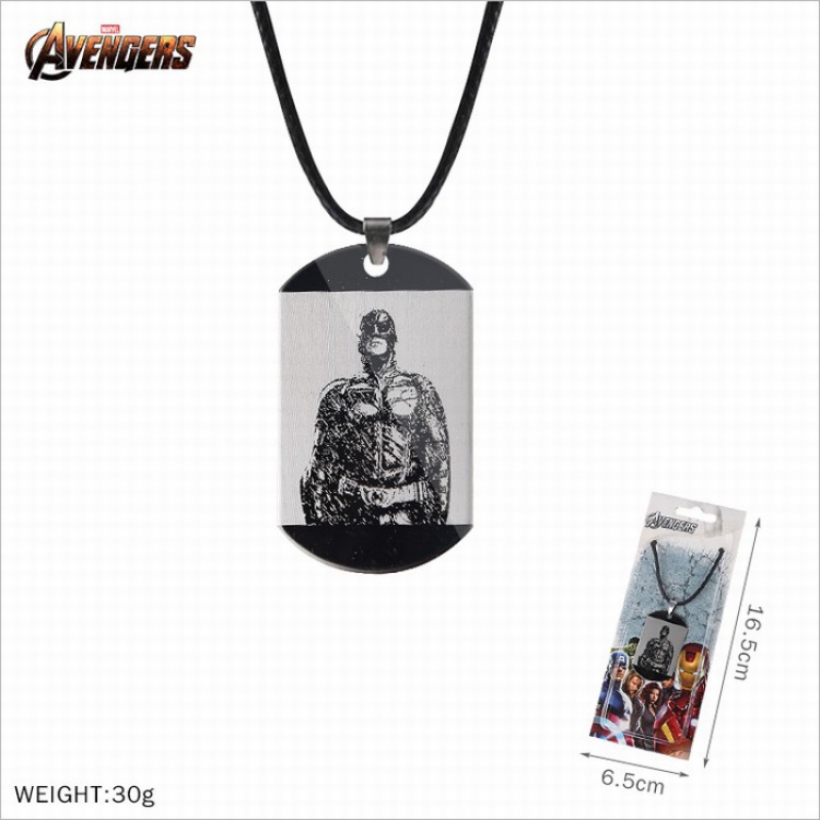 Necklace The avengers allianc Stainless steel medal black sling necklace price for 5 pcs Style E