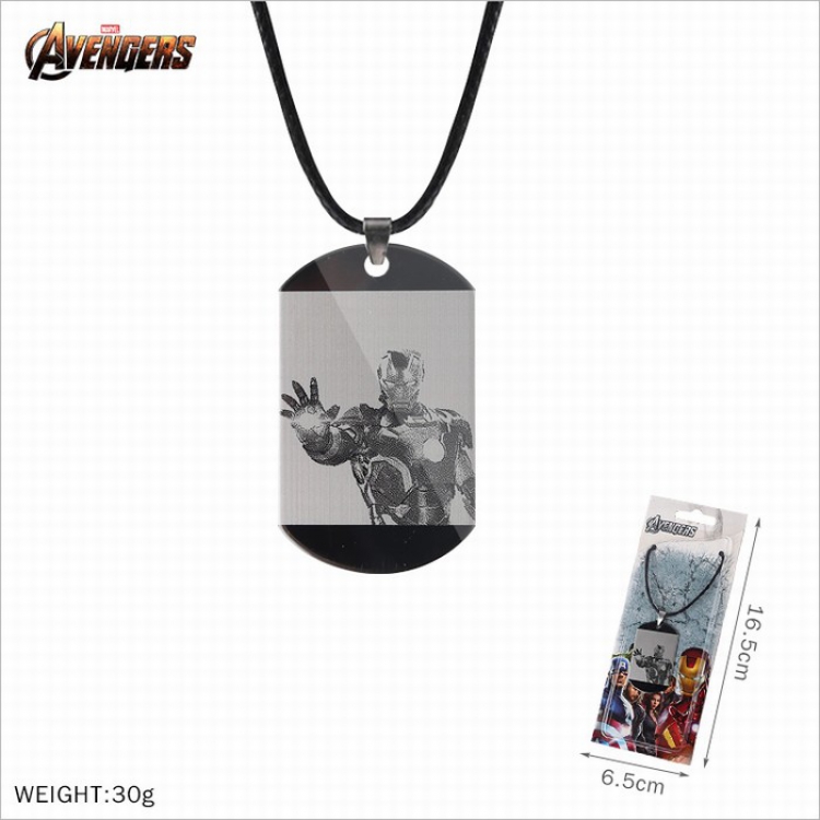 Necklace The avengers allianc Stainless steel medal black sling necklace price for 5 pcs Style B