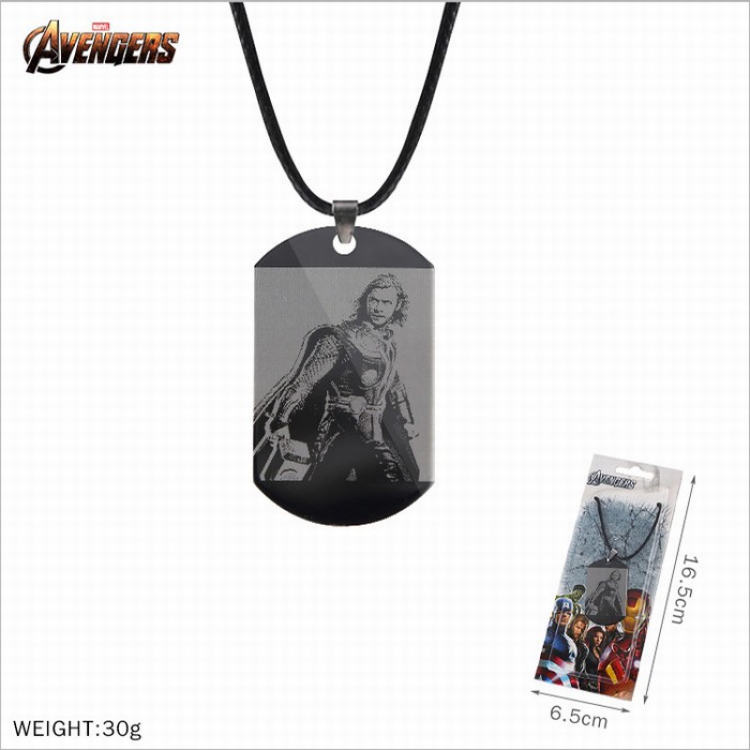 Necklace The avengers allianc Stainless steel medal black sling necklace price for 5 pcs Style A