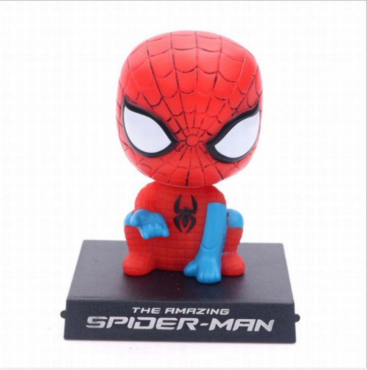 Spiderman Shake head Boxed Figure Decoration 12CM 0.15KG Mobile phone holder