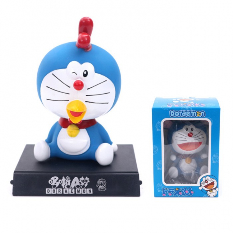 Doraemon Shake head Boxed Figure Decoration 12CM 0.15KG Mobile phone holder Style C