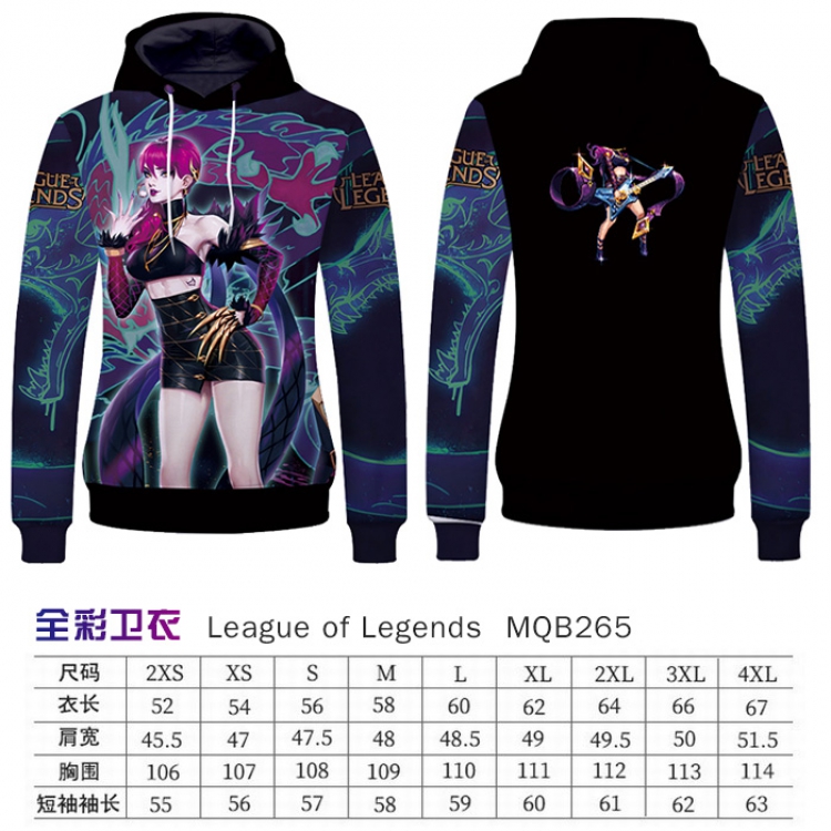 League of Legends Full Color Long sleeve Patch pocket Sweatshirt Hoodie 9 sizes from XXS to XXXXL MQB265