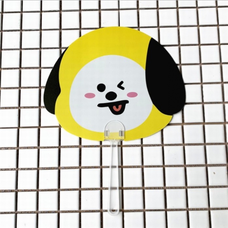 BTS Cute double-sided cartoon fan PVC material fan 18X19CM 18-25G price for 10 pcs Style H