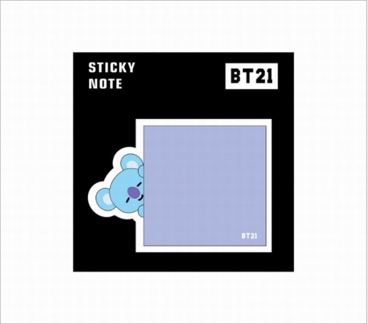 BTS BT21 Post-it sticker OPP bag Inside pages 30 105X105MM 15G price for 5 pcs Style H