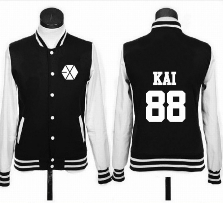 EXO Korean star surrounding KAI Single-breasted baseball uniform Sweatshirt Hoodie coat S-M-L-XL-2XL