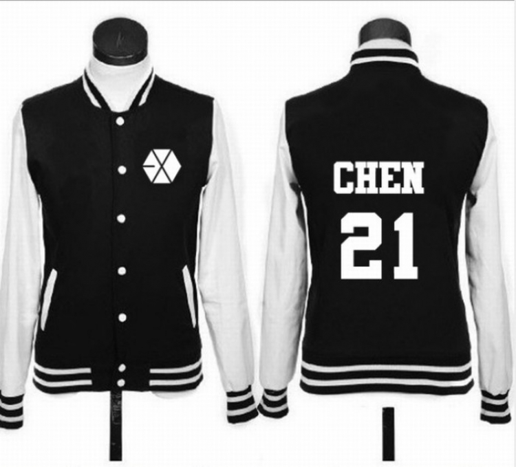 EXO Korean star surrounding CHEN Single-breasted baseball uniform Sweatshirt Hoodie coat S-M-L-XL-2XL