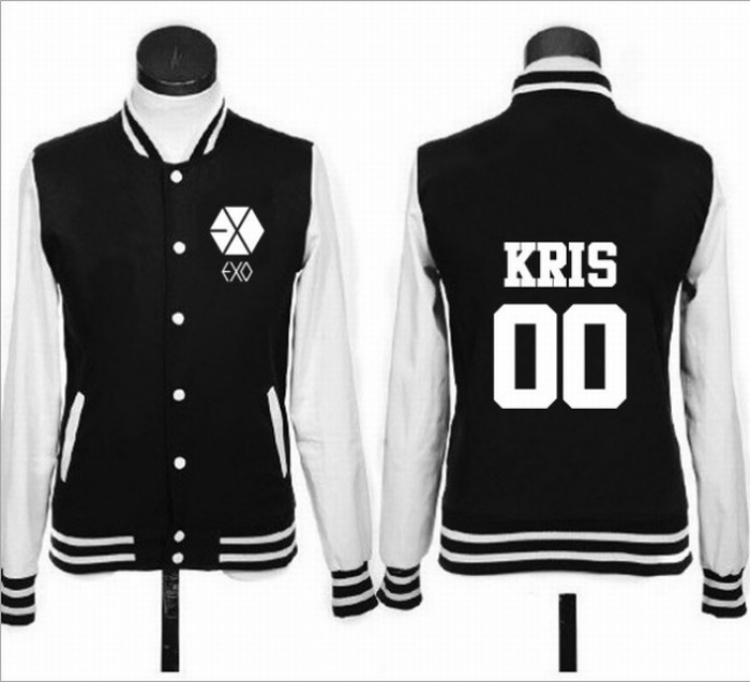 EXO Korean star surrounding KRIS Single-breasted baseball uniform Sweatshirt Hoodie coat S-M-L-XL-2XL