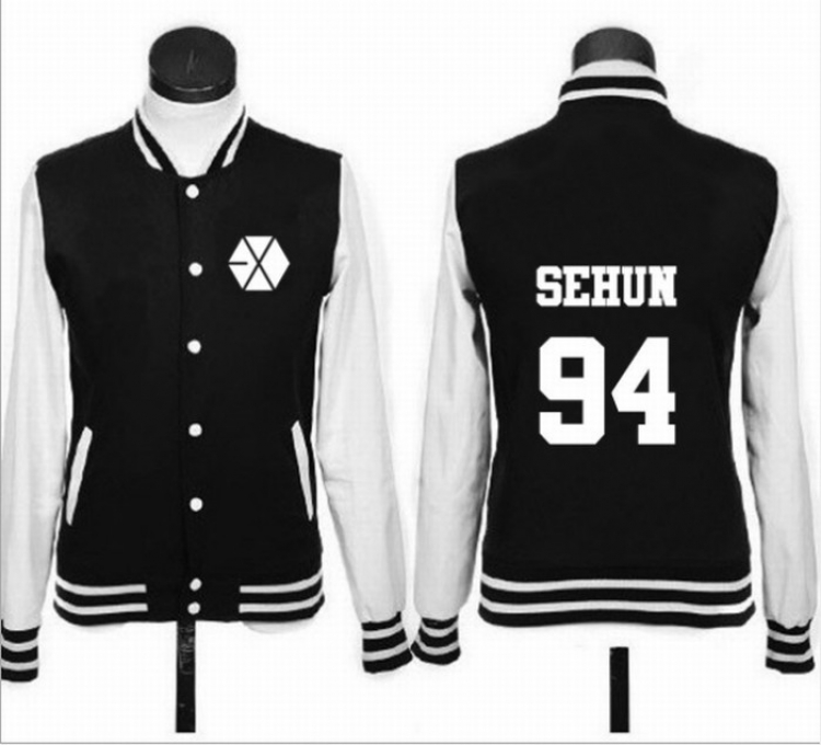EXO Korean star surrounding SEHUN Single-breasted baseball uniform Sweatshirt Hoodie coat S-M-L-XL-2XL