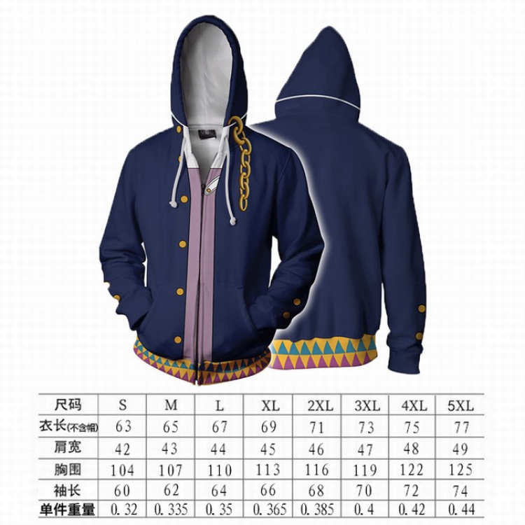 JoJos Bizarra Adventure Hoodie zipper sweater coat S-M-L-XL-XXL-3XL-4XL-5XL price for 2 pcs preorder 3 days