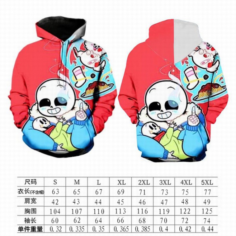 Undertale  Strapless hat without zipper sweater Hoodie S-M-L-XL-XXL-3XL-4XL-5XL price for 2 pcs preorder 3 days