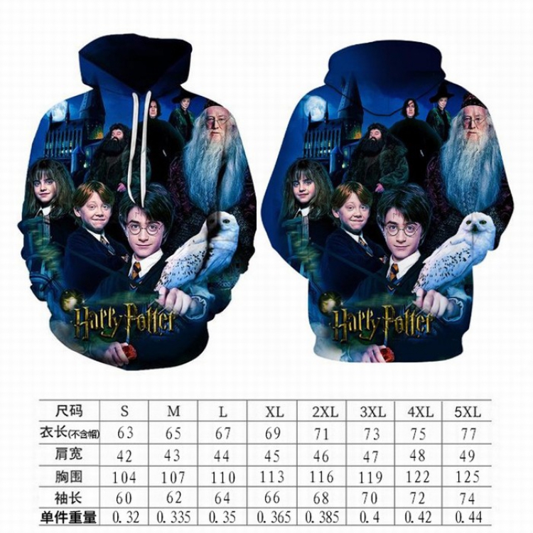 Harry Potter Strapless hat without zipper sweater Hoodie S-M-L-XL-XXL-3XL-4XL-5XL price for 2 pcs preorder 3 days Style 