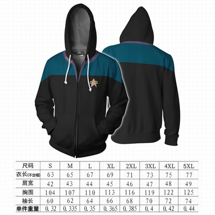 Star Trek Hoodie zipper sweater coat S-M-L-XL-XXL-3XL-4XL-5XL price for 2 pcs preorder 3 days Style B