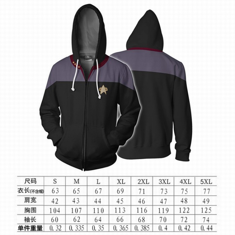 Star Trek Hoodie zipper sweater coat S-M-L-XL-XXL-3XL-4XL-5XL price for 2 pcs preorder 3 days Style D
