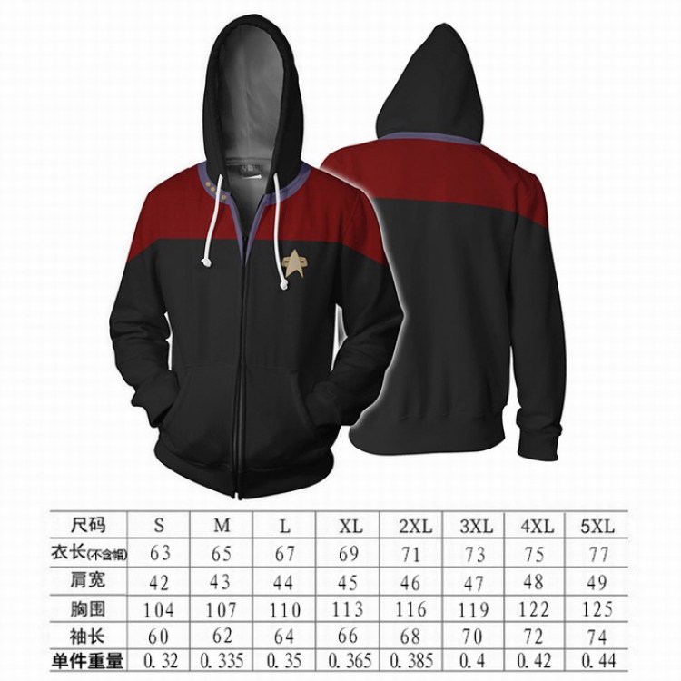 Star Trek Hoodie zipper sweater coat S-M-L-XL-XXL-3XL-4XL-5XL price for 2 pcs preorder 3 days Style C
