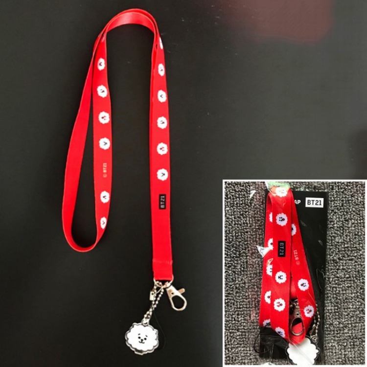 BTS BT21 Cartoon acrylic mobile phone lanyard 46CM price for 5 pcs preorder 3 days Style E