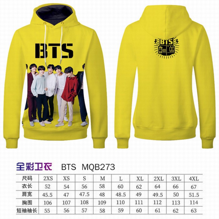 BTS Full Color Long sleeve Patch pocket Sweatshirt Hoodie 9 sizes from XXS to XXXXL MQB273