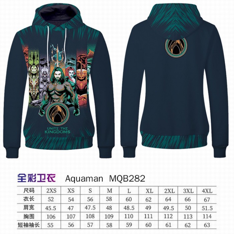 Aquaman Full Color Long sleeve Patch pocket Sweatshirt Hoodie 9 sizes from XXS to XXXXL MQB282