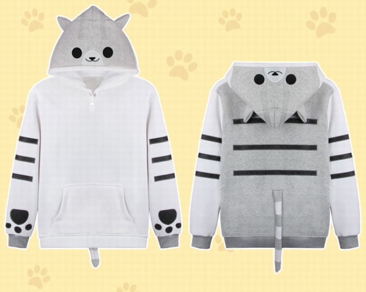 Cat backyard Light grey hooded pullover Sweatshirt Hoodie S M L XL 2XL 3XL