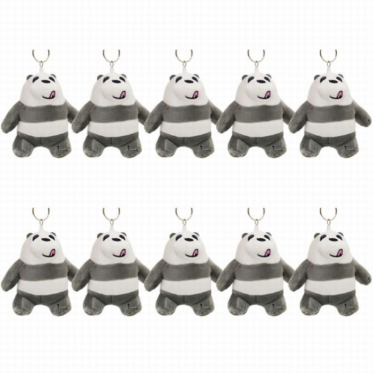 We Bare Bears Sitting position Panda a set of 10 Plush cartoon pendant keychain Style C 12CM