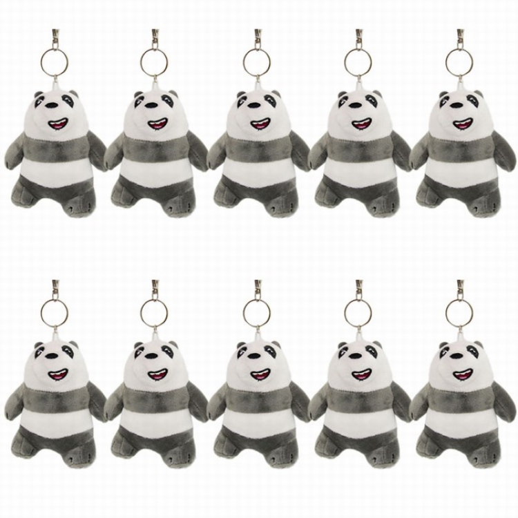 We Bare Bears Sitting position Panda a set of 10 Plush cartoon pendant keychain Style A 12CM
