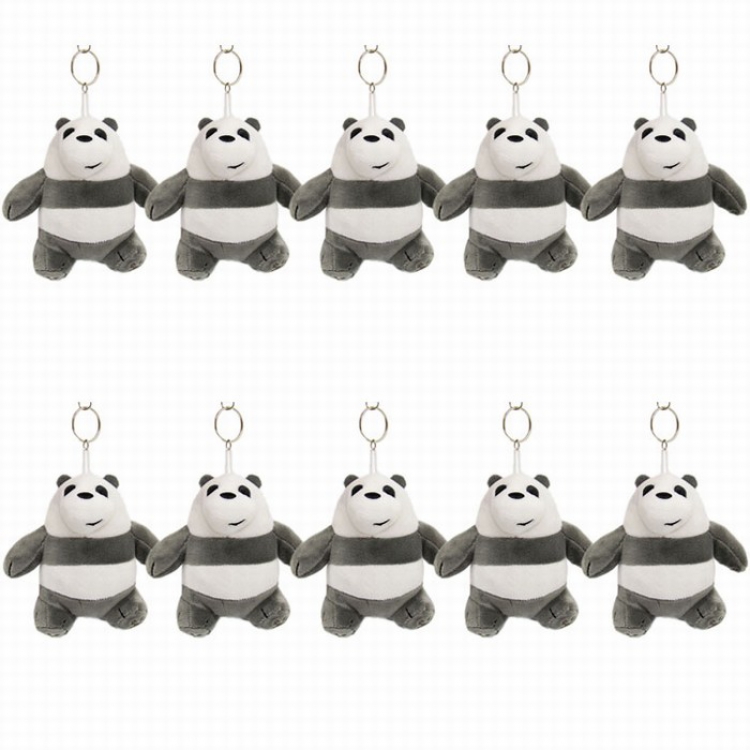 We Bare Bears Sitting position Panda a set of 10 Plush cartoon pendant keychain Style B 12CM