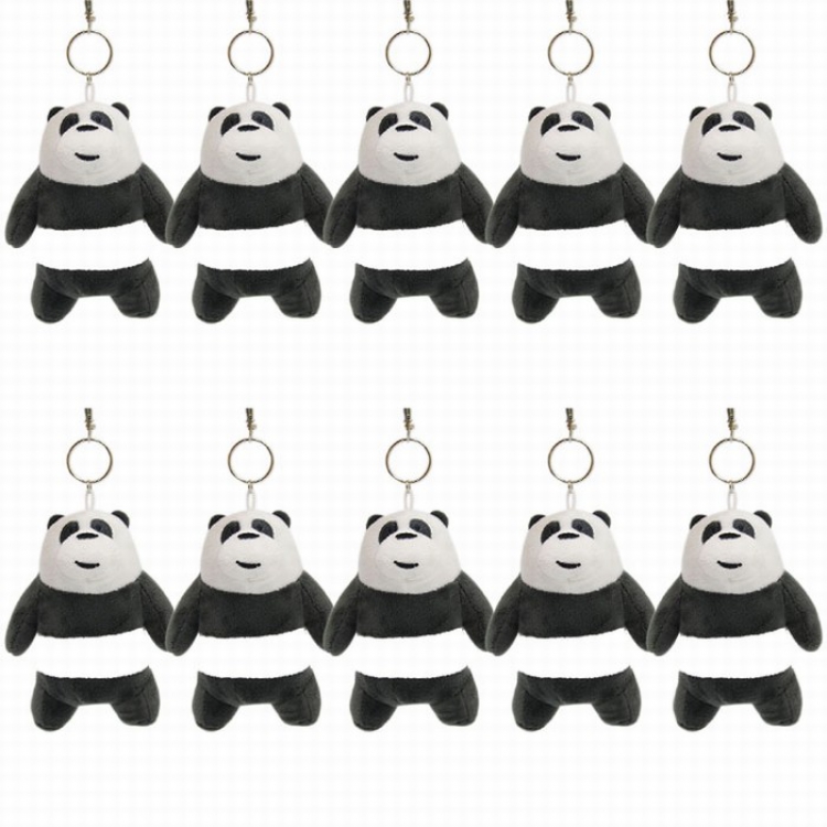 We Bare Bears Standing posture Panda  price for 10 pcs Plush cartoon pendant keychain Style C 13CM
