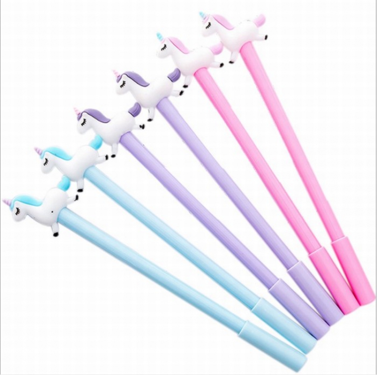 Unicorn Cute cartoon creative black gel pen 0.38MM price for 50 pcs Mixed batch