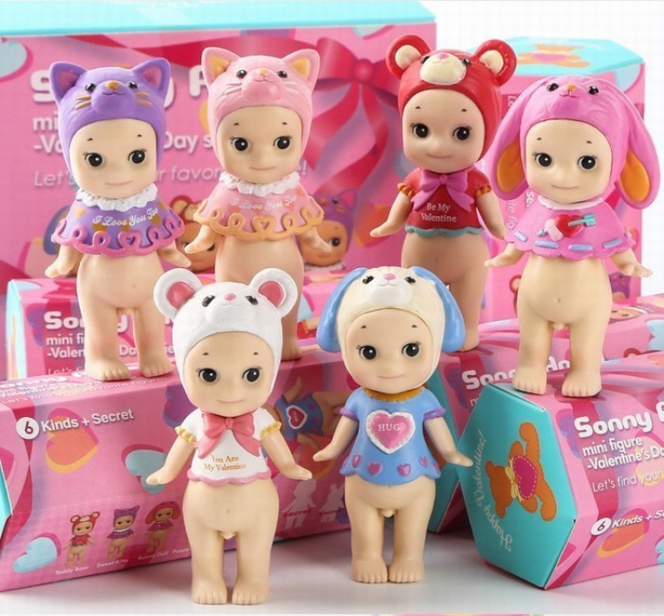 Sonny Angel BB doll B Valentine's Day series a set of 6 models Blind box independent packaging Figure Decoration 7-9CM