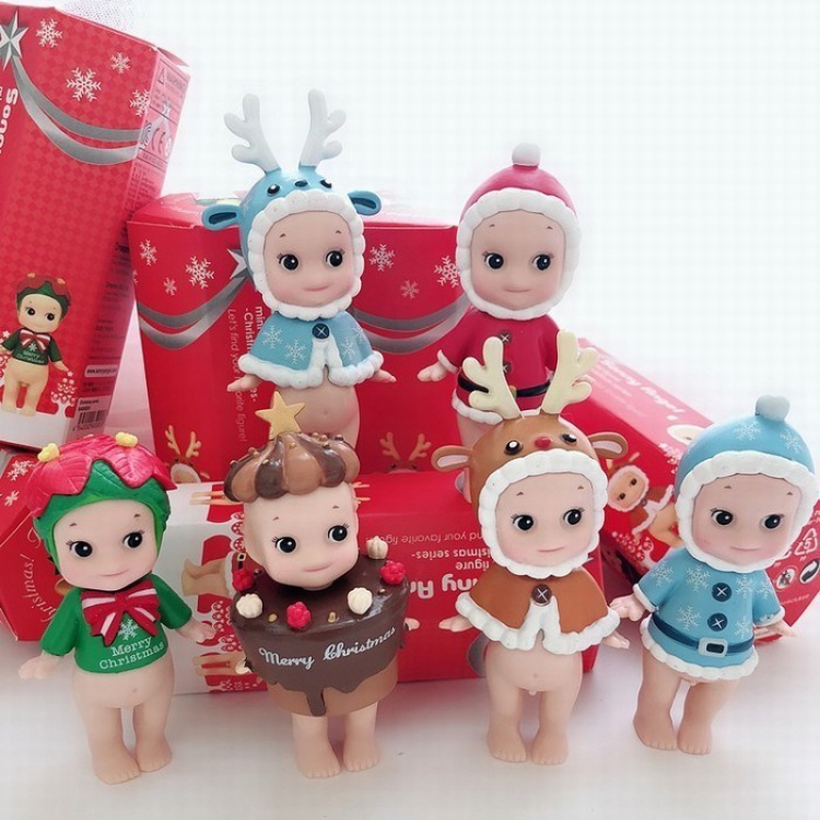Sonny Angel BB doll Christmas series 4 a set of 6 models Blind box independent packaging Figure Decoration 7-9CM