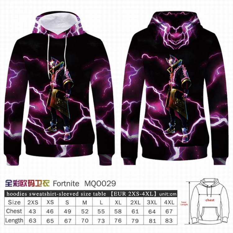 Fortnite Full Color Patch pocket Sweatshirt Hoodie EUR SIZE 9 sizes from XXS to XXXXL MQO29