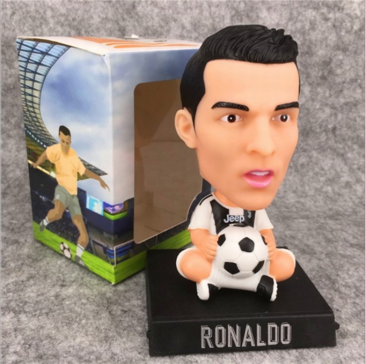 Cristiano Ronaldo dos Santos Aveiro Football club star Character shape shaking headBoxed Figure Decoration 12CM